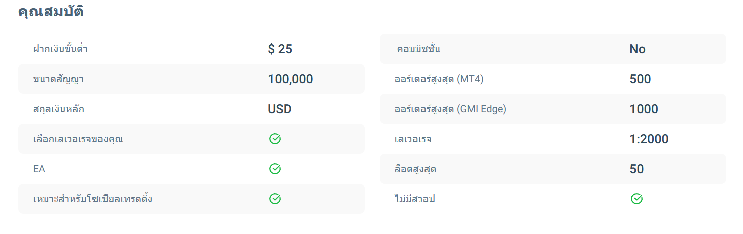ภาพประกอบ รายละเอียดบัญชี Standard