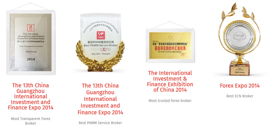 ภาพตัวอย่างรางวัล ที่ FIBO GROUP ได้รับการยอมรับตั้งแต่เปิดให้บริการ