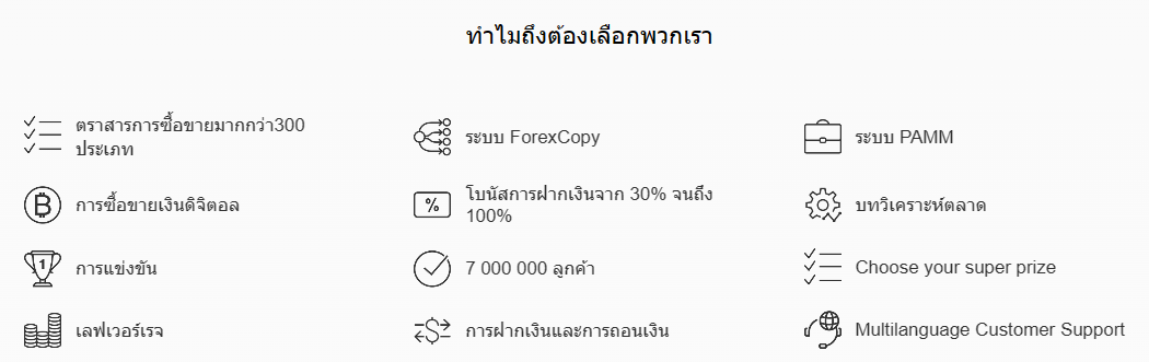 ภาพแสดงเหตุผลของโบรกเกอร์ ที่เปิดเผยว่านี่แหละคือข้อดีของ Instaforex
